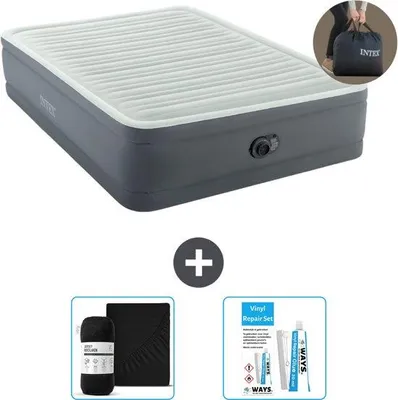 Produktbild von Doppelbett - 2 Personen - 152 x 203 x 46 cm - Grau - Mit Pumpe - Bettwäsche und Reparaturset