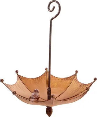 Image de Mangeoire pour oiseaux en métal en forme de parapluie Suspendre le jardin Mangeoire pour oiseaux