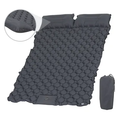Obrázek produktu pro Samonafukovací karimatka Puluomis 190 x 120 x 5 cm, nafukovací matrace s nožní pumpou, voděodolná, nafukovací, na kempování a outdoorové aktivity, šedá