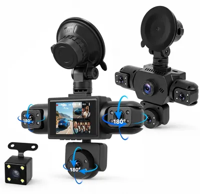 Immagine prodotto di Telecamera da cruscotto per auto con 5 canali, visione a 360° e visione notturna