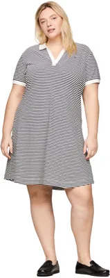 Zdjęcie produktu dla Sukienka polo damska Tommy Hilfiger, w paski, wielokolorowa (Breton Ecru/Desert Sky), rozmiar X