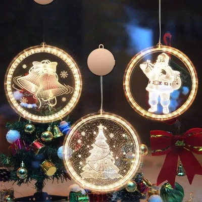 Produktbild von 3D-Kerstlichtsets aus LED, 3er-Pack, Weihnachtsbaumdekorationen und Schaufensterattrappen