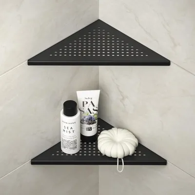Produktbild von Eckregal aus Edelstahl - Duschregal - Badezimmer Organizer - 2 Stück