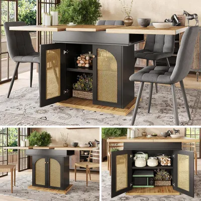 Produktbild von Ausziehbarer Esstisch, 110-140 x 80 cm – Platzsparender Küchentisch für 4-6 Personen