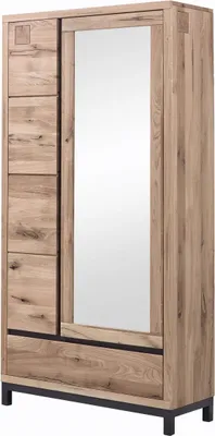 Immagine prodotto di MASSIVMOEBEL24 | VILLANDERS #230 Armadio in legno di quercia selvatica - oliato / bianco 103x40x205