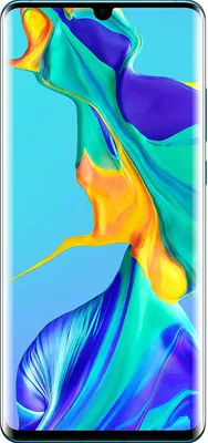 A smartphone with a colorful abstract wallpaper displayed on its screen.
