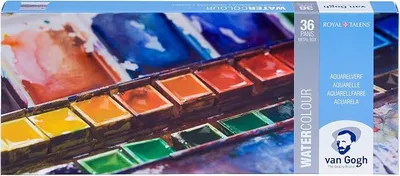 Imagen del producto de Van Gogh: Pinturas acuarelables para artistas, en estuche metálico, set de 36 colores diferentes