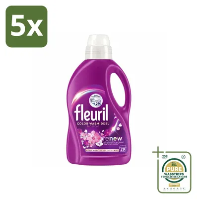 Produktbild von 5 x  Fleuril Color Blossom Flüssigwaschmittel - 1,305 L - Vorratspackung - 5 Stücke