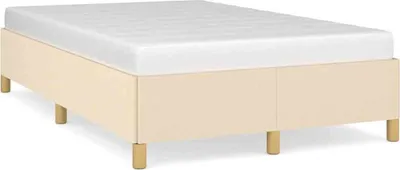 Produktbild von vidaXL Bettgestell ohne Matratze Creme 120x190 cm Stoff