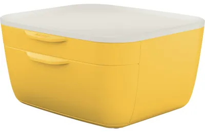 Immagine prodotto di Leitz 5357-00-19 5357 Set di cassettiera Cosy - 2 cassetti, polistirolo, giallo opaco/grigio chiaro