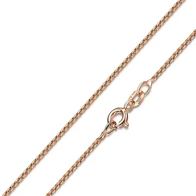 Produktbild von MATERIA Damen Halskette Rosegold 1,2mm - 925 Silber Venezianerkette rosé vergoldet Goldkette Frauen Mädchen mit Box K101