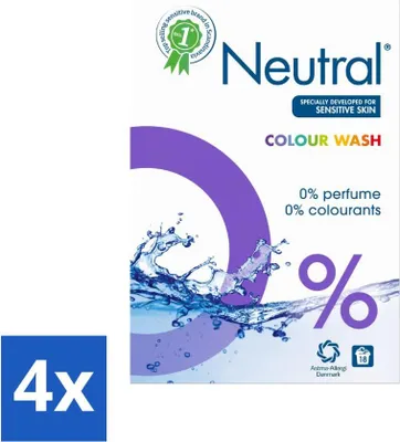 Produktbild von Neutrales Waschpulver Color 18 Wäschen 1,187 kg - Vorteilspack - 4 Stücke