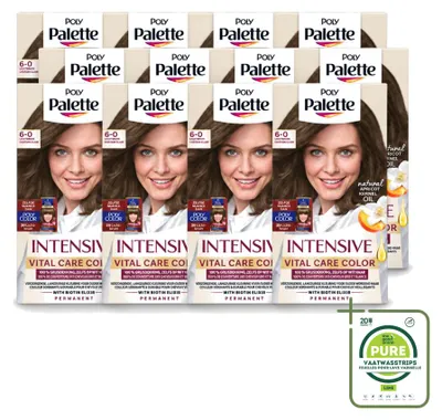 Image de 12 x Coloration pour cheveux Poly Palette Vital Care - 6-0 Blond clair - 115 ml - Pack économique - 12 pièces