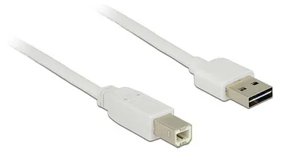 Obrázok produktu pre DeLOCK 2m, USB2.0-A/USB2.0-B, 2 m, USB A, USB B, USB 2.0, Samec/samec, Biela