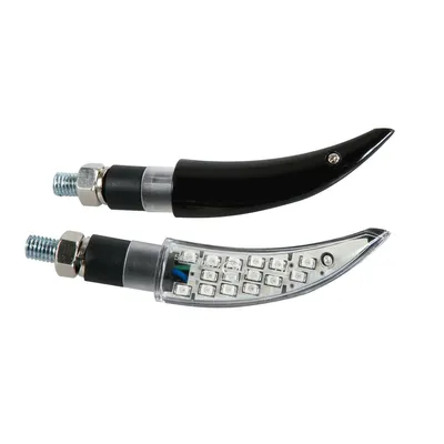 Immagine prodotto di Lampa Katana indicatore moto 12V LED nero con lente bianca luce arancione