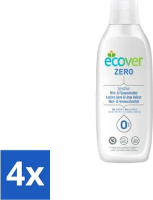 Produktbild von Ecover – Flüssigwaschmittel – Wolle und Feinwäsche – 1 Liter - Vorteilspack - 4 Stücke