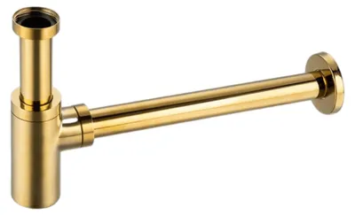 Immagine prodotto di Sifone per lavabo in ottone, modello rotondo, finitura dorata, serie 1