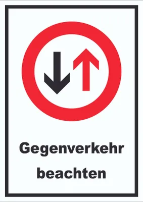 Produktbild von Schild Verkehrszeichen 208 Gegenverkehr A2 (420x594mm)