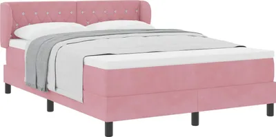 Immagine prodotto di Letto a molle con testiera Rosa 140 x 190 cm Velluto