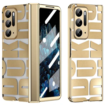 Obrázek produktu pro Pouzdro pro Oppo Find N, galvanizované průhledné pouzdro s ochranou displeje a pantu Zlato