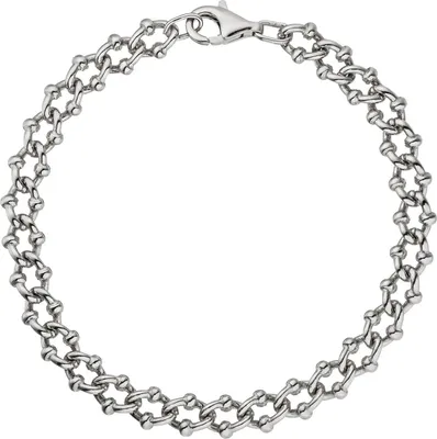 Produktbild von 7,3mm Armband Krebskette aus 925 Silber rhodiniert Armschmuck, 21cm