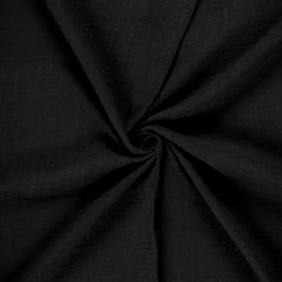 Musselin Slub Double Gauze Stoff ab 1x1,3m Meterware schwarz