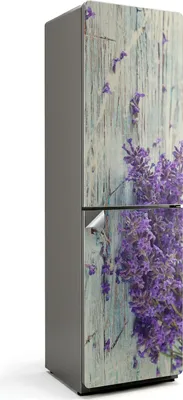 Produktbild von Blumen auf einem Holzhintergrund – Kühlschrank Aufkleber – Klebefolie Kühlschrank – Kühlschrank Dekor – Kühlschrankfolie selbstklebend – Küchen Dekoration – 60x205 cm