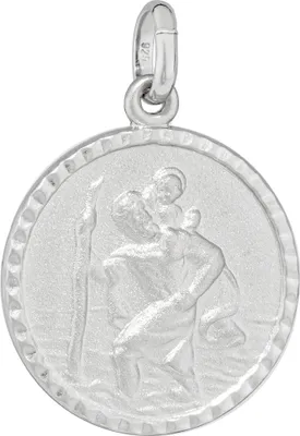Produktbild von NKlaus Kettenanhäger Christophorus 925 Silber teilmatt 16mm Amulett Talisman christlich 13434