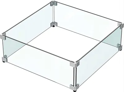 Immagine prodotto di Focolare con paravento in vetro temperato, dimensioni 36 x 36 x 15 cm, per uso esterno