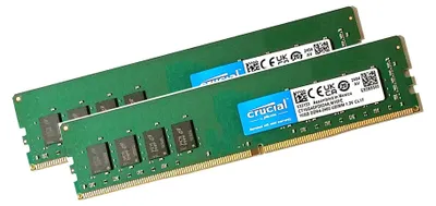 Produktbild von Crucial 32GB Ram Speicher 2x16GB DDR4 2400MHz UDIMM PC4-19200 288-Pin Desktop PC