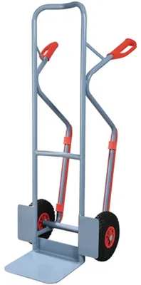 Produktbild von Stapelkarre mit Kufen Hhe 1300 mm Schaufel-L250xB320mm Luft-Bereifung Tragfhigkeit 300 kg taubenblau, RAL 5014