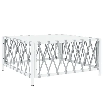 Image de vidaXL Table de jardin blanche 70x70x34 cm Tissu