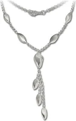 Produktbild von SilberDream Kette Collier für Damen Tropfen 44,5cm 925 Silber mattiert SDK414