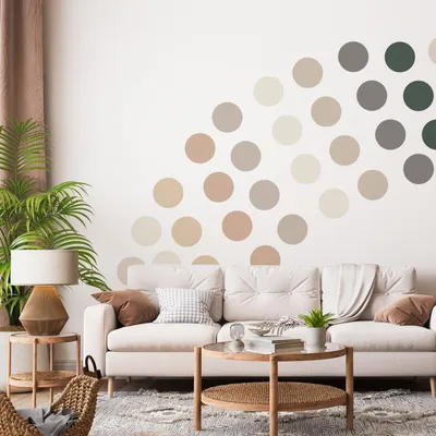 Obrázek produktu pro Decords, nástěnné dekorace – 50 neutrálních, bohémských kruhů, průměr 56 cm