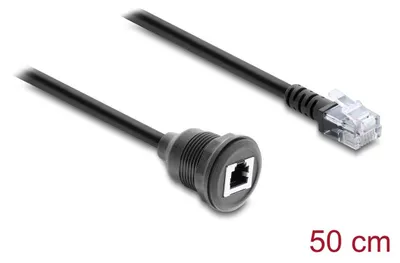 Zdjęcie produktu dla DeLOCK 91086, 0,5 m, RJ-12, RJ-12, Czarny