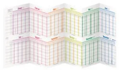 Produktbild von Urlaubs-/Team-Kalender Rainbow Leporello A4 2027