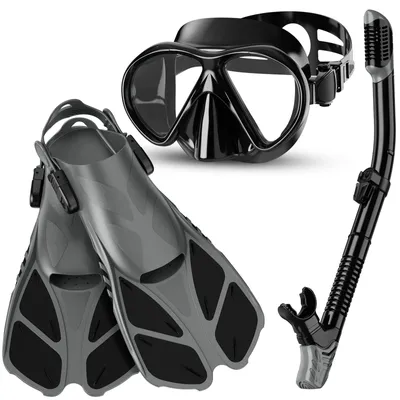 Image de Kit de snorkeling comprenant un masque et des palmes pour adultes