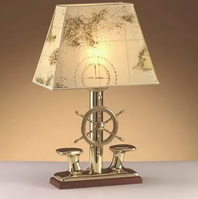 Produktbild von Dekorative Tischleuchte Messing massiv Maritim 53 cm hoch E27 Tischlampe Wohnzimmer