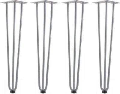 Produktbild von Zelsius 4er Set Tischbeine aus Stahl, (H) 60 cm, grau, 3 Streben