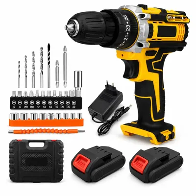 Immagine prodotto di Extralink Trapano avvitatore a batteria 21 V Giallo 2× batterie 2,0 Ah