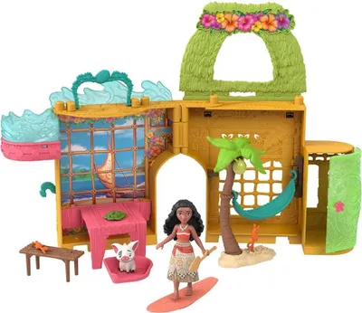 Produktbild von Disney Princess Disney Prinzessin Vaiana Storytime Stackers Puppenhaus mit kleiner Puppe, Tierfreund und 9 Zubehörteilen, 3 Jahr(e), Mädchen, 440 mm, 350 g, Mehrfarbig