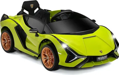 Produktbild von GOPLUS Kinder Elektroauto Lamborghini, Kinderauto mit Fernbedienung, Kinderfahrzeug, Bluetooth USB, mit Hupe & Musik, 3-5 km/h, Vorwärts & Rückwärts Möglich, für Kinder von 3-8 Jahre (Grün)