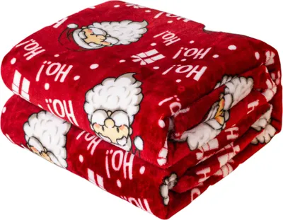Produktbild von Weihnachtsdeko-Decke 160x200 cm, rot, mit Weihnachtsmannmotiv