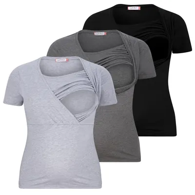 Produktbild von Stillshirt Umstandsshirt 3er Set Umstandsmode Schwangerschaft