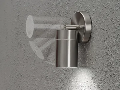 Produktbild von LED Außenwandleuchte Downlight schwenkbar, Fassadenbeleuchtung Edelstahl, Silber