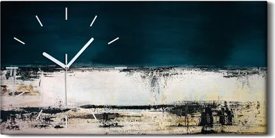 Produktbild von Leinwand Uhr Küche Wohnzimmer Bild Geräuschlos Kunstdruck 60x30 Abstrakte Kunst - weiße Hände