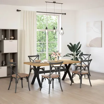 Immagine prodotto di Tavolo Pranzo NOAIN Gambe a Forma X 180x90x75 cm Legno Massello
