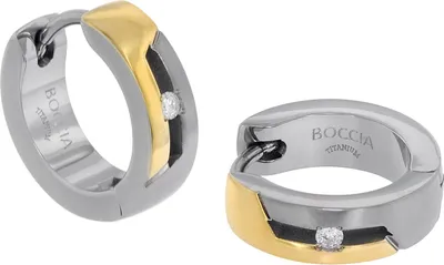 Produktbild von Boccia Creolen 05045-04 Titan teilvergoldet mit Brillanten