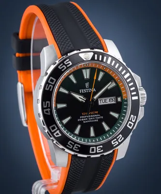 Image de Festina Montre Homme Casual en caoutchouc noir orange UF20662/2