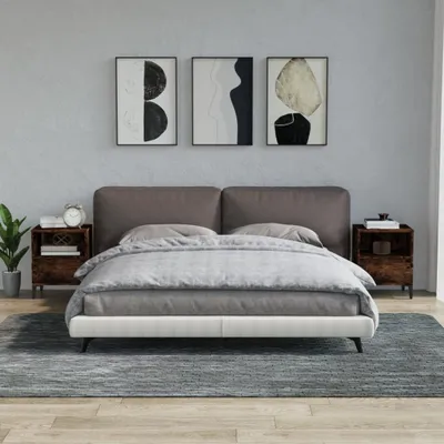 Obrázek produktu pro vidaXL Noční stolky 2 ks. Kouřový dub 40x35x50 cm - noční stolek - noční stolky - šatní skříň - noční stolek